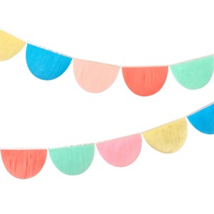 Meri Meri Rainbow Tissue Paper Scallop Garland Set (13' with excess cord - Pack of 1) - 1 of 4