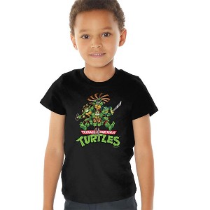 Teenage Mutant Ninja Turtles Manga Turtles Toddler Tee, Black - 1 of 4