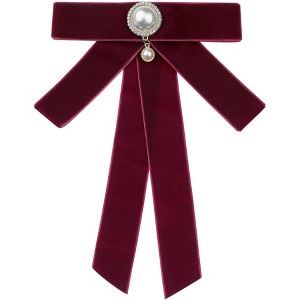 INSPIRE CHIC Women's Pre-tied Vintage Pearl Brooch Pin - 1 of 4
