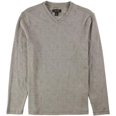 Tasso Elba Mens Jacquard Basic T-Shirt, Brown, XX-Large
