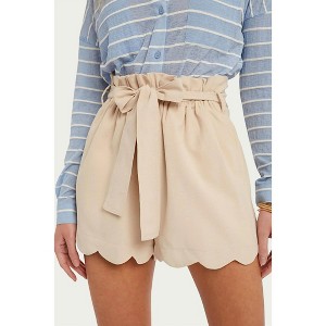 Women's HIGH-WAISTED SCALLOP TRIM SHORTS - BluIvy - 1 of 2