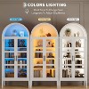 70" Tall Arched Kitchen Pantry Cabinet, Modern Wood Arched Bookshelf with Glass Doors & Adjustable Shelves, for Kitchen, Dining Room - 3 of 4