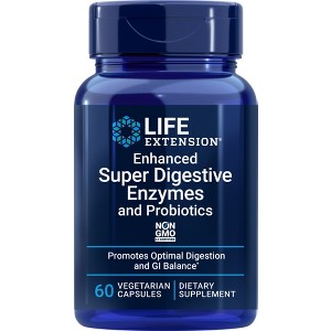 Enhanced Super Digestive Enzymes w/Probiotics by Life Extension  -  60 Capsule - 1 of 2