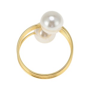 Unique Bargains Napkin Ring Faux Pearls Stainless Steel 1 Pc - 1 of 3