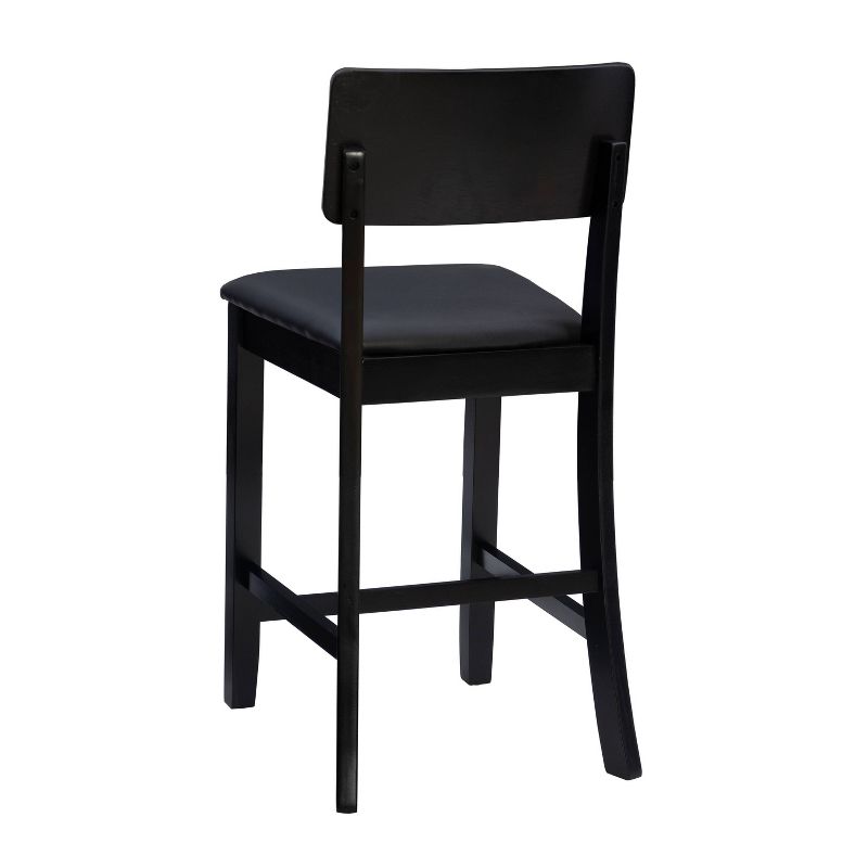 Torino Faux Leather Contemporary 24&#34; Padded Seat Counter Height Barstool Hardwood/Black - Linon, 6 of 14