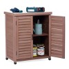 Cedar Wood Potting Bench with Metal Top & Storage Cabinet, Outdoor Garden Workstation for Planting and Tools - 4 of 4