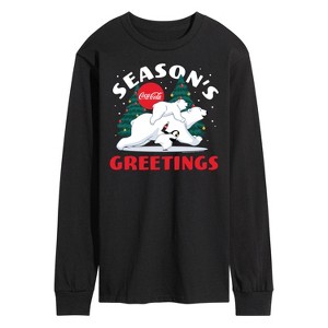 Men's - Coca-Cola - Seasons Greetings Polar Bears Long Sleeve Graphic T-Shirt - 1 of 4