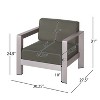 Christopher Knight Home Aviara Outdoor Club Chair with Cushion Aluminum Silver/Khaki - 3 of 4