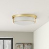 Dewdrop Modern  Flush Mount Ceiling Light, Round Drum Fixture with Frosted Glass Shade for Bedroom Hallway Living Room - 3 of 4