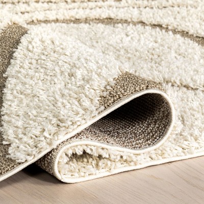 Carolyn Off-White Abstract Shag 5' x 8' Area Rug