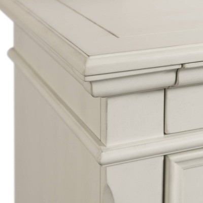 Transitional White 9-Drawer Horizontal Dresser with Mirror