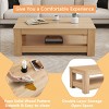 43.3" Modern Walnut Rectangle Coffee Table with Open Storage Shelf, Wood Center Table for Living Room or Office -3irtyhousy - 3 of 4