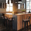 Yaheetech 26" Low Back Metal Counter Height Bar Stools with Wood Seat & Footrest, Set of 4 - 2 of 4
