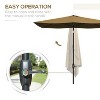 6.5' x 10' Rectangular Market Umbrella, Patio Outdoor Table Umbrella with Crank and Push Button Tilt, Coffee - 4 of 4
