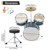 3-Piece Beginner Drum Set – 14" Kit with Snare, Cymbal, Sticks & Adjustable Seat (1-Pack) - 4 of 4