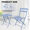 3-Piece Folding Outdoor Bistro Set, Premium Metal Frame Table & 2 Chairs for Patio, Porch, Garden, and Poolside - 2 of 4