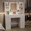 Angel Sar Makeup Vanity Desk with Mirror and Lights, Dressing Table with 3 Color Lighting - 2 of 4
