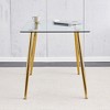 TIRAMISUBEST Modern Glass Dining Table for 4-6 - 51" Rectangular Tempered Glass Top with Gold Metal Legs, Multi-Use Desk - 3 of 4
