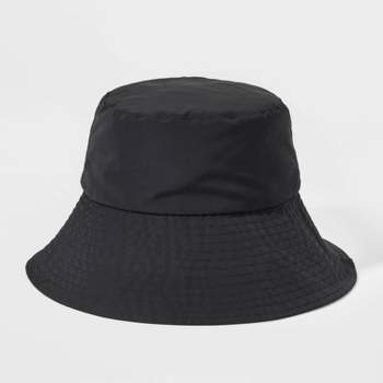 French Connection Adult : Hat - Black Target Puffer Bucket
