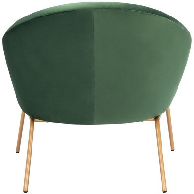 Malachite Green Velvet Accent Chair with Slim Gold Legs