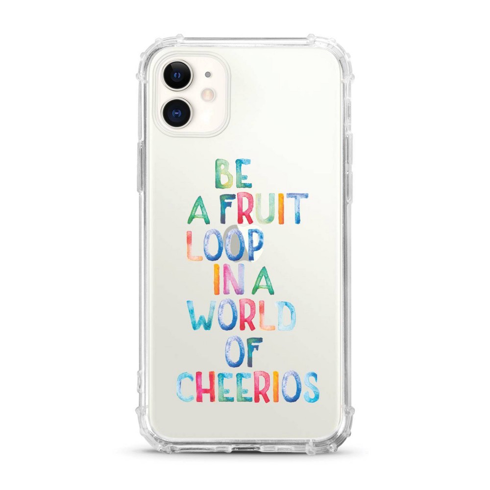 OTM Essentials iPhone 11/XR Tough Edge Words & Quotes Clear Case - Fruit Loop