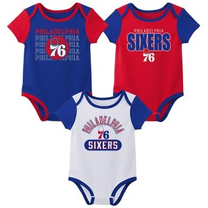 NBA Philadelphia 76ers Infant 3pk Bodysuit Set - 1 of 4