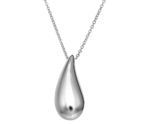 Teardrop Pendant in Sterling Silver - Silver (18")
