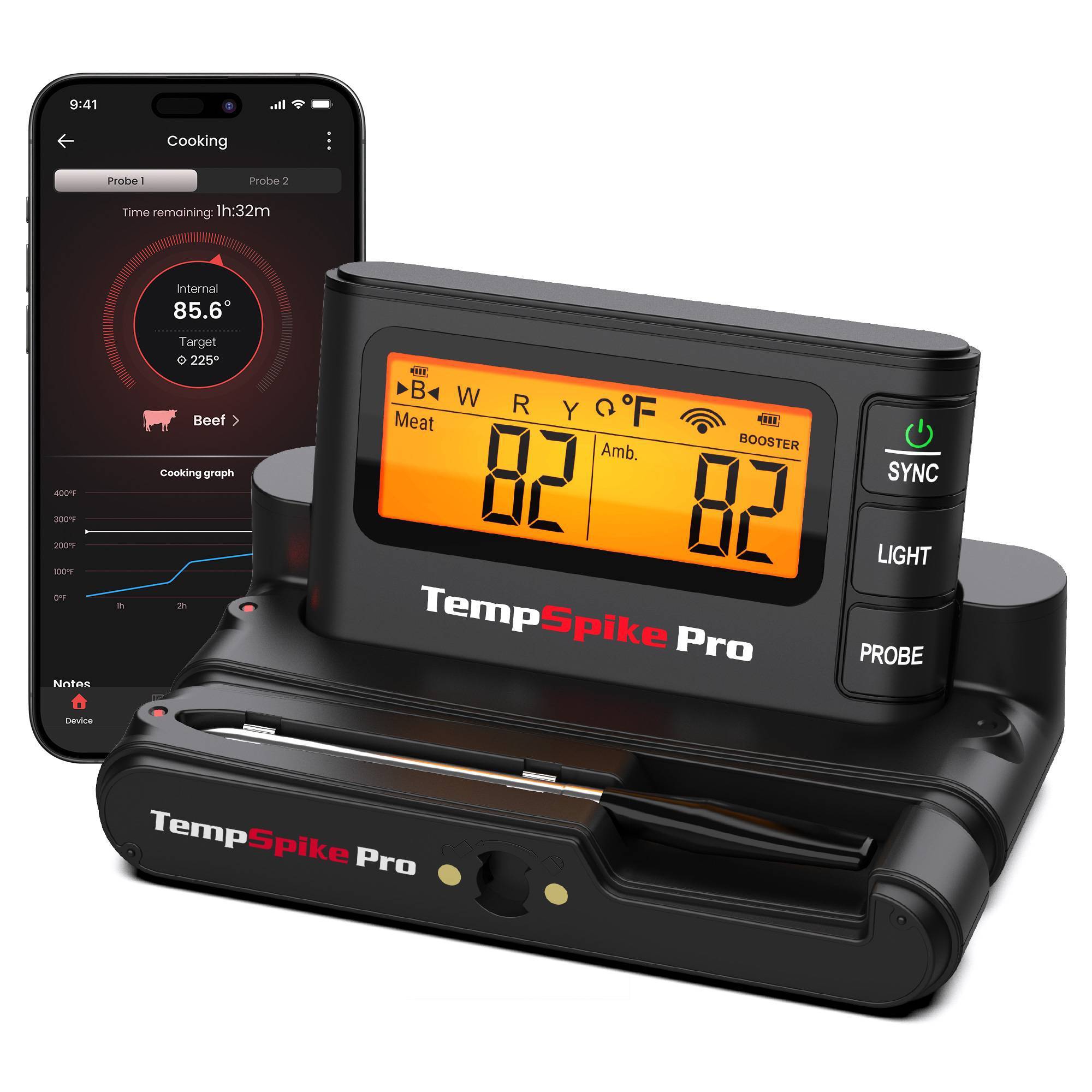 ThermoPro TempSpike Pro WiFi Bluetooth Wireless Meat Thermometer
