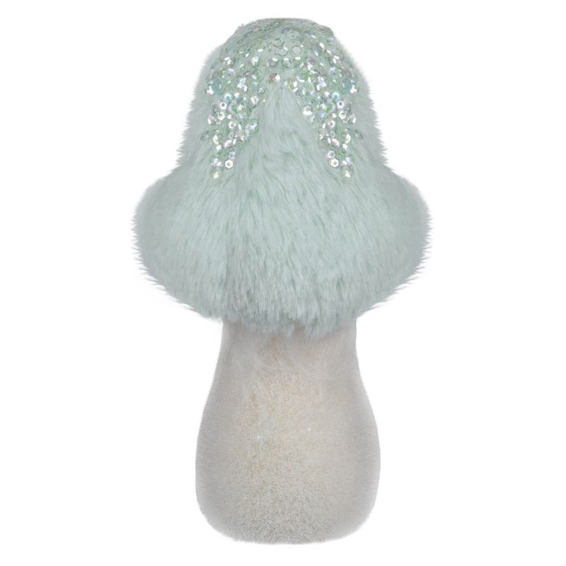 Northlight 7.5-Inch Light Green Tabletop Christmas Mushroom with Sequins, 1 of 4