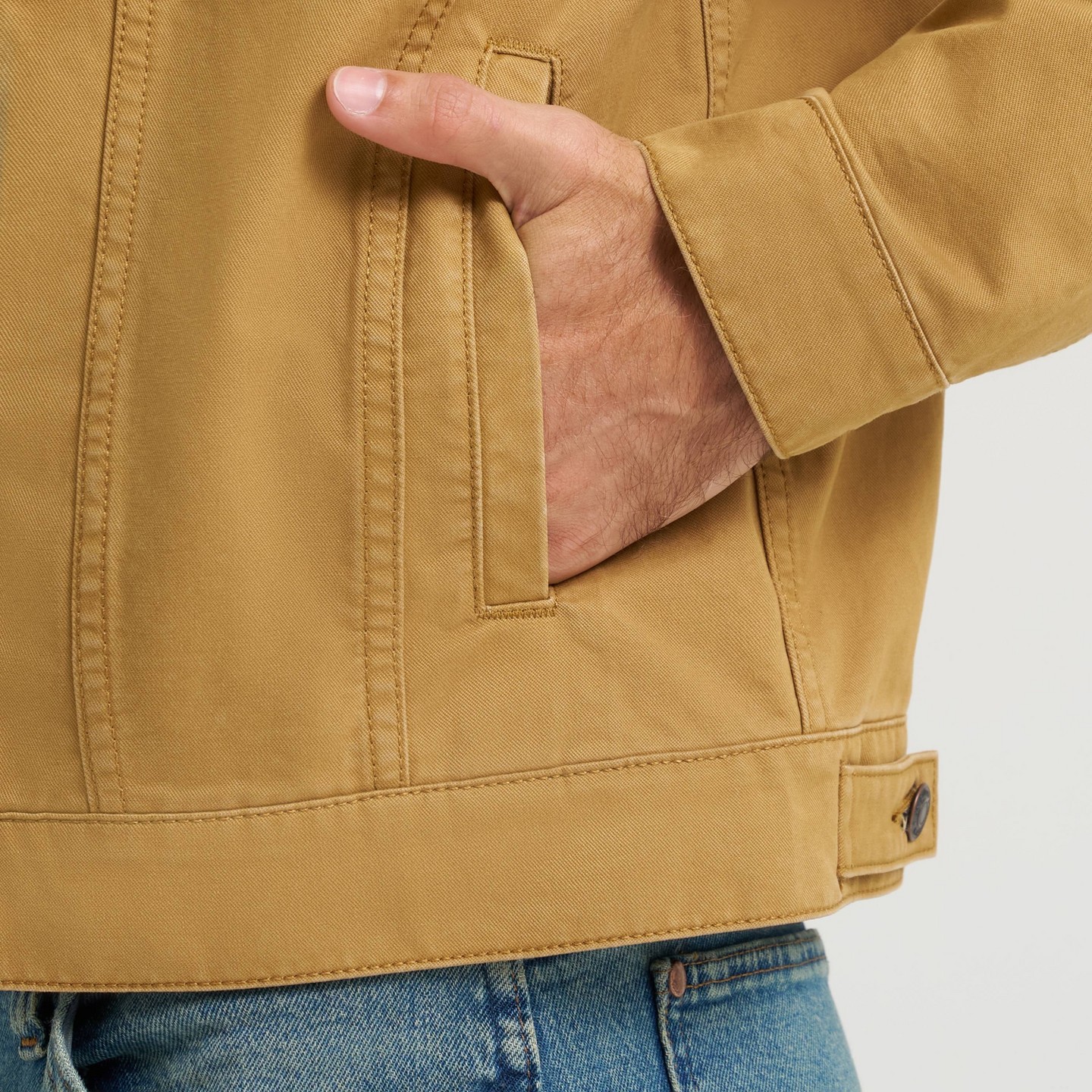 Мужская куртка Wrangler Sunstone Trucker Jean Jacket - Brown, цвет: Коричневый — фото 7