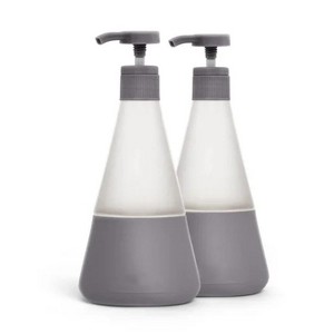 LunaLulinlk Dish Soap Glass Dispenser, Shatter Resistant, Charcoal Gray, 2 Pack, 15 oz - 1 of 4