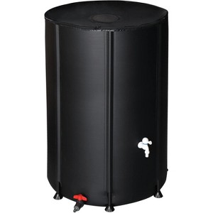 VINGLI Upgraded 100 Gallon Collapsible Rain Barrel, Portable Water Storage Collection System with Filter Spigot Overflow Kit Black - 1 of 4