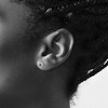 Black Bow Jewelry Black & White Diamond Tiny 5mm Circle Post Earrings in Sterling Silver - 3 of 4