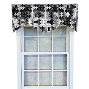 RLF Home 100% Cotton Tower Cornice With Poly/Cotton Ivory lining Rod Pocket Valance 50" x 17" Black - 1 of 4
