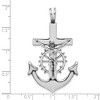 Black Bow Jewelry Sterling Silver Antiqued 2D Mariner's Crucifix Cross Pendant, 29x45mm - 4 of 4