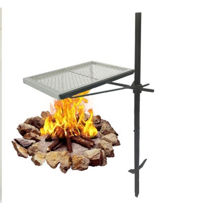 SEVOBAL Grill Cookware 360 Degree Rotating Campfire Grill, Fire Pit, Adjustable Height Outdoor for Camping, Backyard BBQs, Black, 22"*16.5"*27.5"