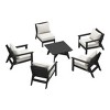 WestinTrends Avalon Outdoor 6-Piece Modular Sectional Patio Furniture Sofa Set, Black/White - 4 of 4