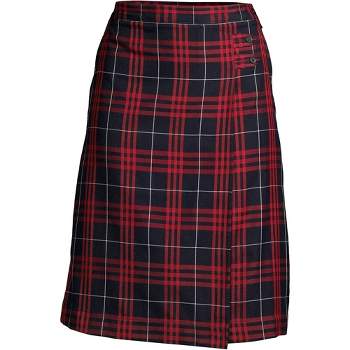 School Uniform Young Women's Plaid A-line Skirt Below the Knee