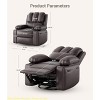 Living Room Electric Recliner Chair w/ Massage and Heat, Faux Leather Swivel Rocking Recliner for Adults w/ Remote Control, Cup Holders, Lounge Chair - 2 of 4