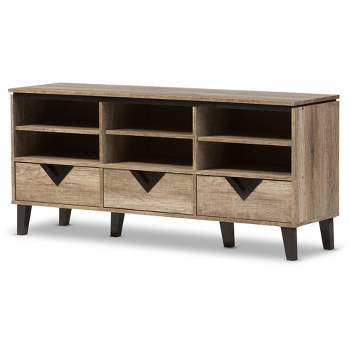 Wales Modern and Contemporary TV Stand for TVs up to 55" Light Brown - Baxton Studio