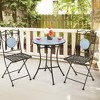 3pcs Patio Bistro Set Outdoor Furniture Mosaic Table Chairs All Weather Garden - 4 of 4