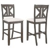 Barn Grey and Light Khaki Counter Height Stool (Set of 2) - 2 of 4