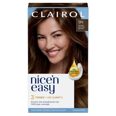 Clairol Nice'n Easy Permanent Hair Color Cream Kit - 5n Medium Neutral 