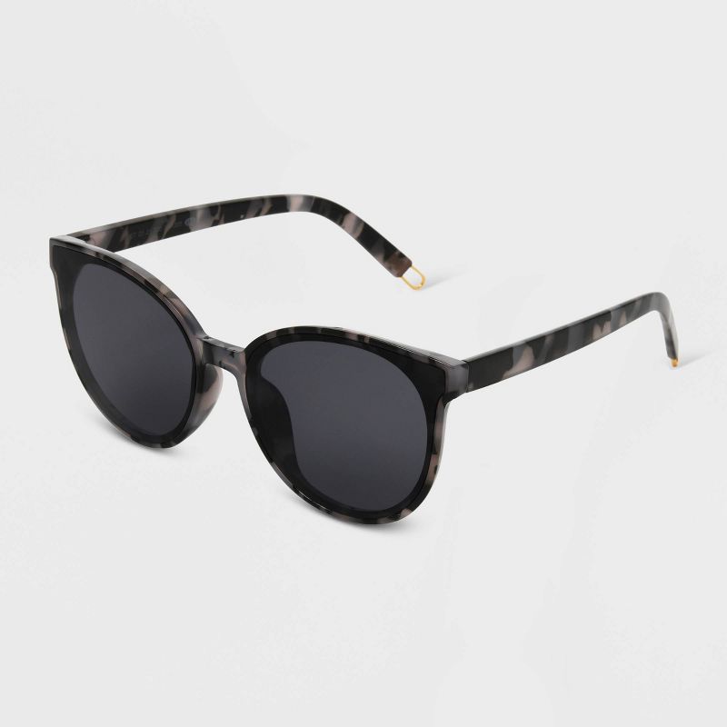 Women&#39;s Shiny Plastic Tortoise Shell Round Sunglasses - Universal Thread&#8482; Gray, 3 of 4