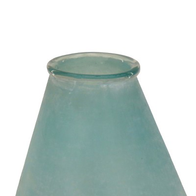 Turquoise Teardrop Glass Decorative Table Vase, 13.5"