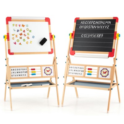 Safstar 3-in-1 Wooden Art Easel for Kids Double Sided Easel w/ Drawing Paper Roll