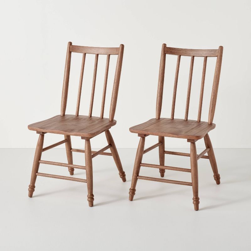 2pk Vintage Windsor Dining Chairs - Aged Oak - Hearth &#38; Hand&#8482; with Magnolia, 1 of 9