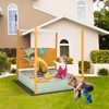 Safstar Kids Sandbox with Sand Wall Detachable Canopy Bottom Liner Water Bucket Outdoor - 4 of 4