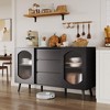GustoWave 52.7'' Buffet Cabinet with Storage, Sideboard Cabinet with Fluted Glass Sliding Doors and Drawers, Black Sideboard for Kitchen - 3 of 4