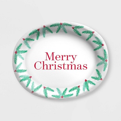 christmas oval paper plates